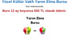 Yücel Kültür Vakfı Yarım Elma Burs Başvurusu – Aylık 500 TL