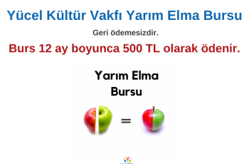 Yücel Kültür Vakfı Yarım Elma Burs Başvurusu – Aylık 500 TL