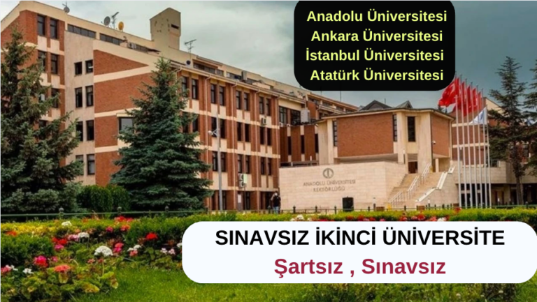 Sınavsız İkinci Üniversite için Online Başvuru