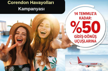 Corendon Havayolları Uçak Biletinde %50 Kampanya