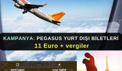 Pegasus Havayolları Yurt dışı Bilet Kampanya 11 Euro + Vergilerle