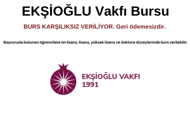 Ekşioğlu Vakfı Burs Başvurusu img