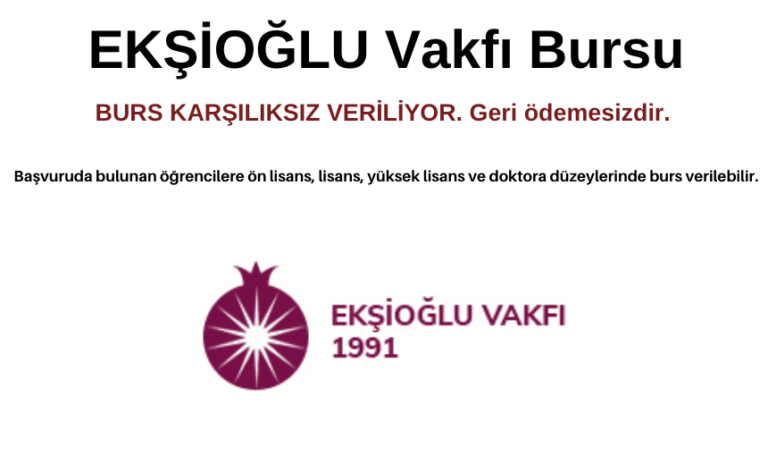 Ekşioğlu Vakfı Burs Başvurusu