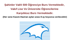 Şahinler Vakfı Burs Duyurusu Şahinler Vakfı Burs Duyurusu