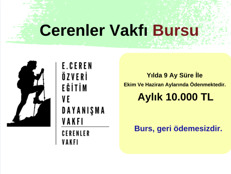 Cerenler Vakfı Burs Duyurusu
