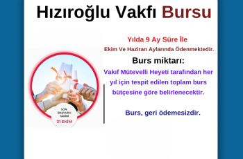 Hızıroğlu Vakfı Burs Duyurusu Hızıroğlu Vakfı Burs Duyurusu