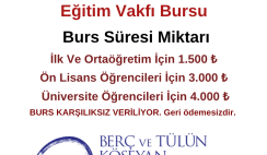 Berç Ve Tülün Köşeyan Eğitim Vakfı Burs Duyurusu Berç Ve Tülün Köşeyan Eğitim Vakfı Burs Duyurusu