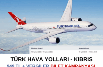 THY – Kıbrıs Bilet Kampanyası: 949 TL + Vergiler THY – Kıbrıs Bilet Kampanyası: 949 TL + Vergiler