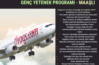 Pegasus Airlines Genç Yetenek Programı – Maaşlı Pegasus Airlines Genç Yetenek Programı – Maaşlı