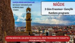 Niğde : 3 Gün Erasmus+ Gençlik Katılımı programı