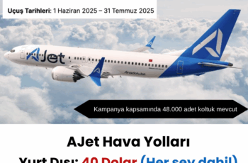 AJet Kampanya : Yurt Dışı Her Şey Dahil 40 Dolar