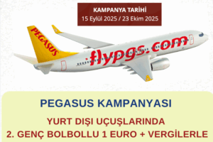 Pegasus : Yurt Dışı Uçuşlarında 2. Genç BolBollu 1 € + Vergilerle