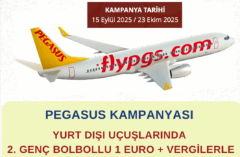 Pegasus : Yurt Dışı Uçuşlarında 2. Genç BolBollu 1 € + Vergilerle Pegasus : Yurt Dışı Uçuşlarında 2. Genç BolBollu 1 € + Vergilerle
