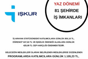 İŞKUR: Yaz Dönemi: 81 İl Günlük 1000 TL İş İmkanları