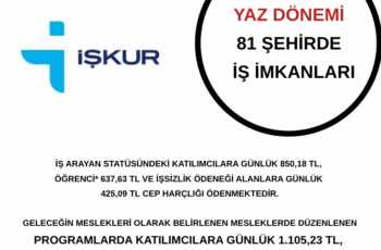 İŞKUR: Yaz Dönemi: 81 İl Günlük 1000 TL İş İmkanları İŞKUR: Yaz Dönemi: 81 İl Günlük 1000 TL İş İmkanları