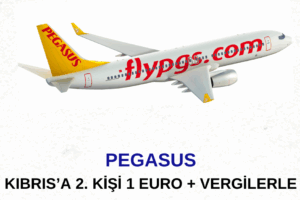 Pegasus : Kıbrıs’a 2. Kişi 1 € + Vergilerle