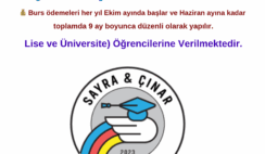 Sayra ve Çınar Vakfı Bursu Sayra ve Çınar Vakfı Bursu