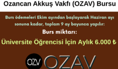 Ozancan Akkuş Vakfı Burs Duyurusu Ozancan Akkuş Vakfı Burs Duyurusu