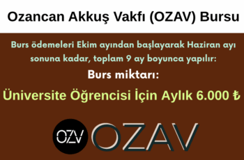 Ozancan Akkuş Vakfı Burs Duyurusu