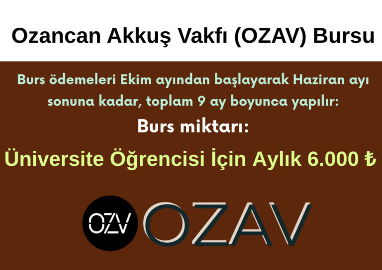 Ozancan Akkuş Vakfı Burs Duyurusu