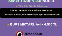 Sema Yazar Vakfı Burs Duyurusu Sema Yazar Vakfı Burs Duyurusu