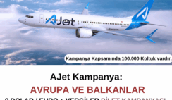 AJet: Avrupa ve Balkanlar uçuşları için 9 dolar + vergiler AJet: Avrupa ve Balkanlar uçuşları için 9 dolar + vergiler