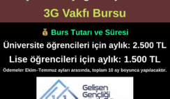 Gelişen Gençliği Güçlendirme 3G Vakfı Burs Duyurusu Gelişen Gençliği Güçlendirme 3G Vakfı Burs Duyurusu
