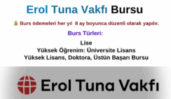 Erol Tuna Vakfı Burs Duyurusu Erol Tuna Vakfı Burs Duyurusu