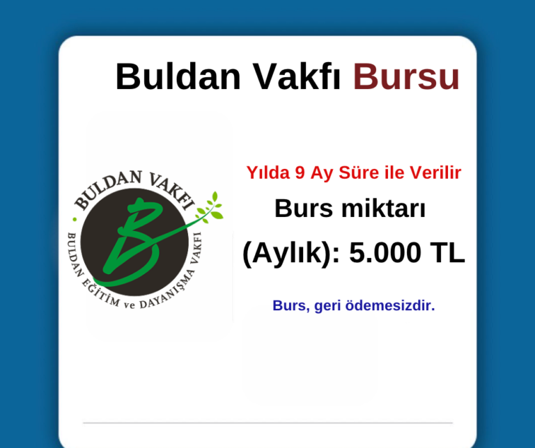 Buldan Vakfı Burs Duyurusu