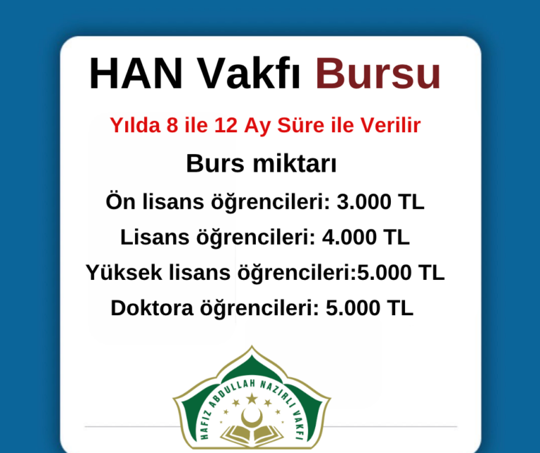 Han Vakfı Burs Duyurusu