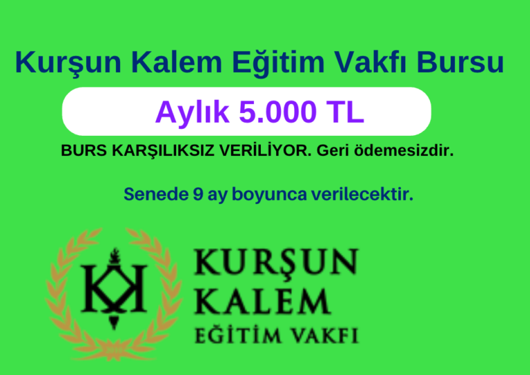 Kurşun Kalem Eğitim Vakfı Burs Duyurusu