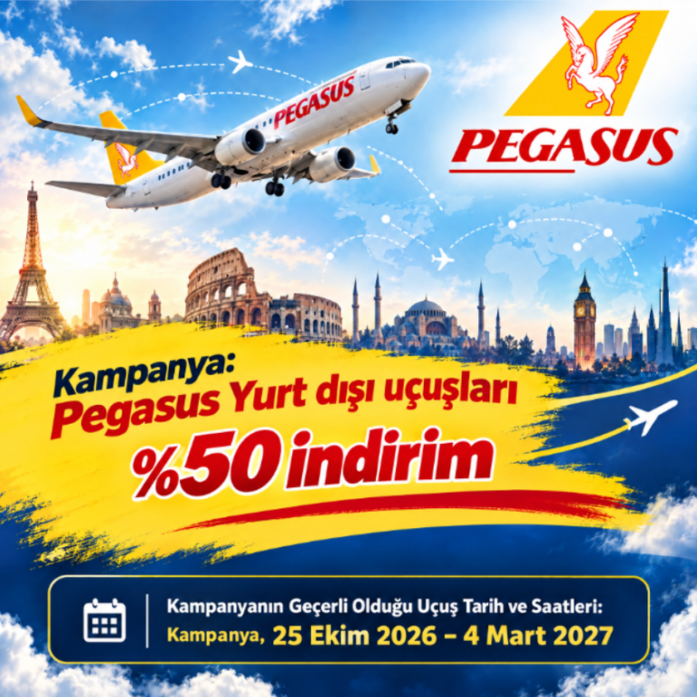 Kampanya: Pegasus Yurt dışı uçuşları %50 indirim