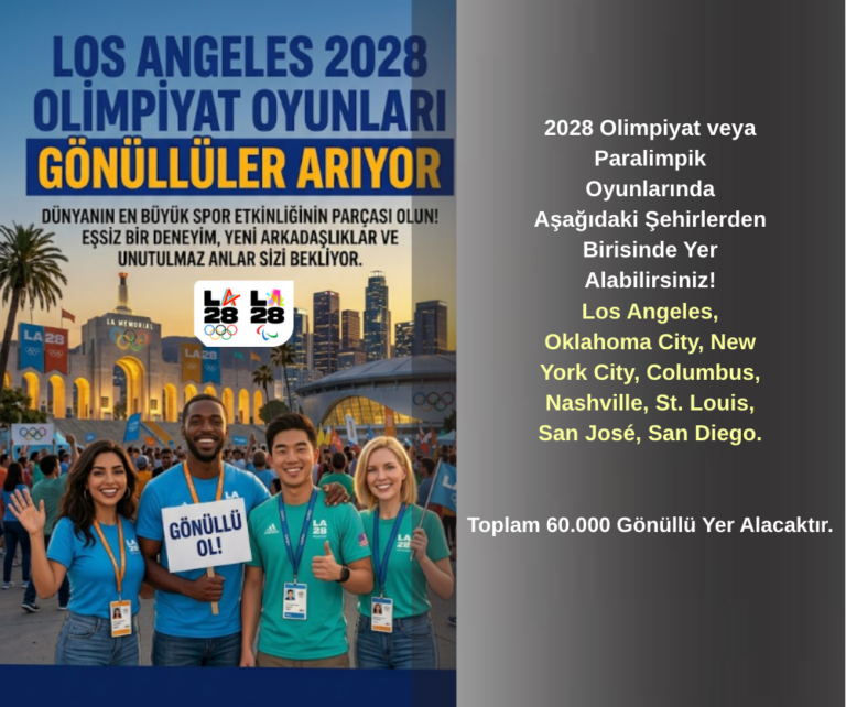 Los Angeles 2028 Olimpiyat Oyunları Gönüllüler Aranıyor