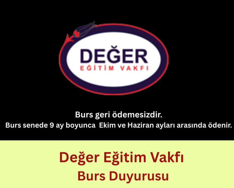Değer Eğitim Vakfı Burs Duyurusu