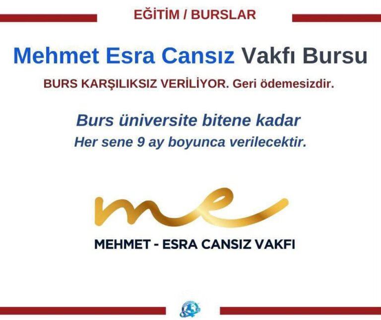 Mehmet Esra Cansız Vakfı Burs Duyurusu