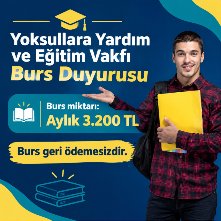 Yoksullara Yardım ve Eğitim Vakfı Burs Duyurusu