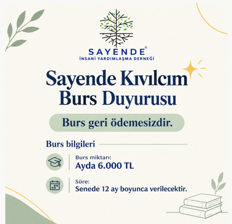 Sayende Kıvılcım Burs Duyurusu