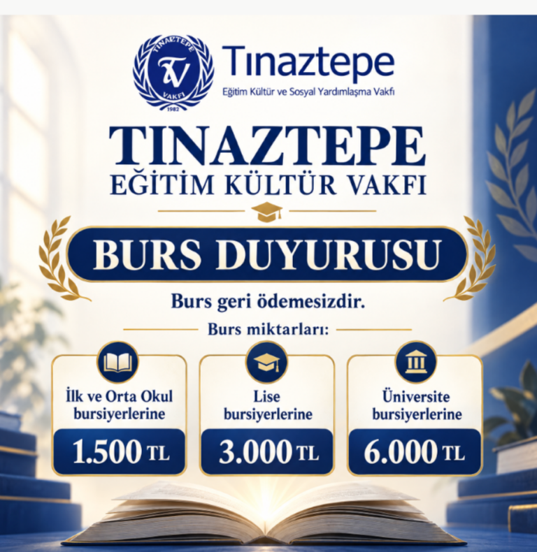 Tınaztepe Eğitim Kültür Vakfı Burs Duyurusu