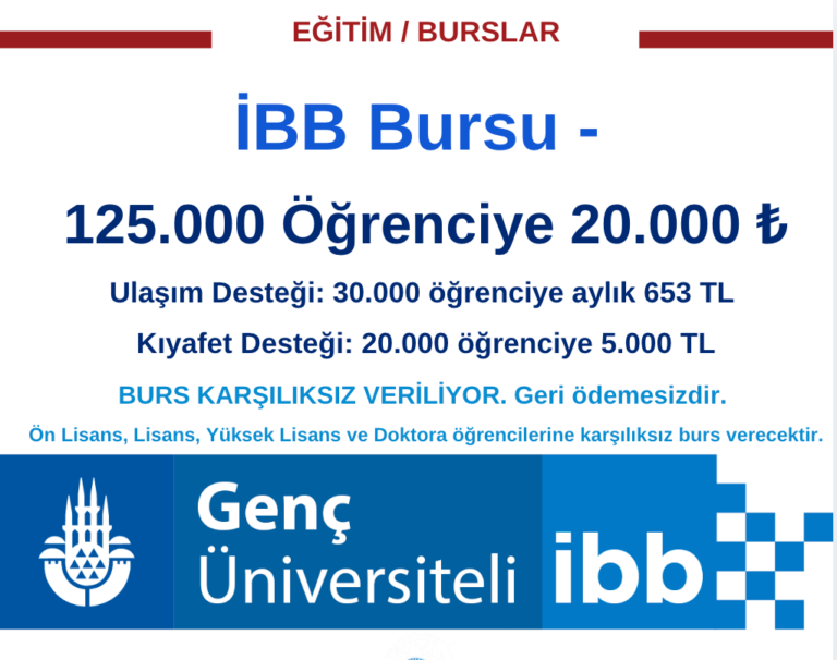 İBB Genç Üniversiteli Eğitim Burs Duyurusu 2026-2027