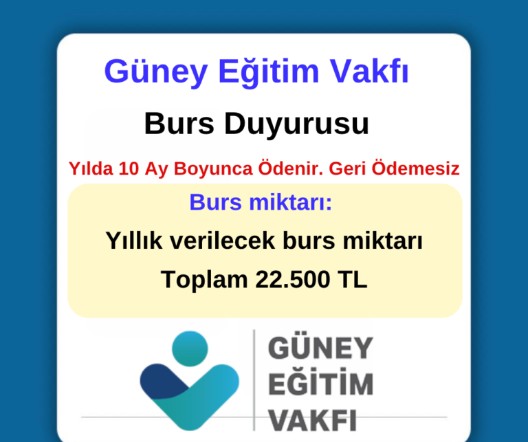 Güney Eğitim Vakfı Burs Duyurusu