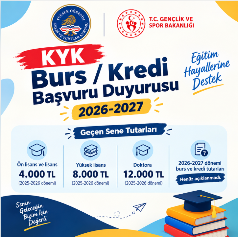 KYK Burs / Kredi Başvuru Duyurusu 2026-2027